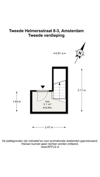 Floor Plan 1 - Tweede Helmersstraat 8 3