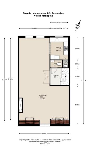 Floor Plan 3 - Tweede Helmersstraat 8 3